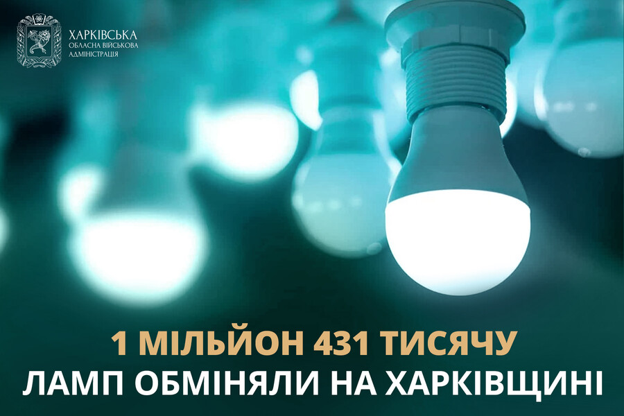 На Харківщині обміняли вже майже півтора мільйона ламп