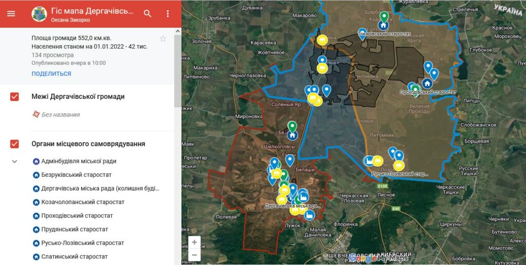 На Дергачівщині створили мапу знищеного від обстрілів РФ майна