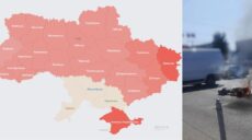Київ під ракетною атакою: уламки впали на дорогу, є поранений (оновлено)