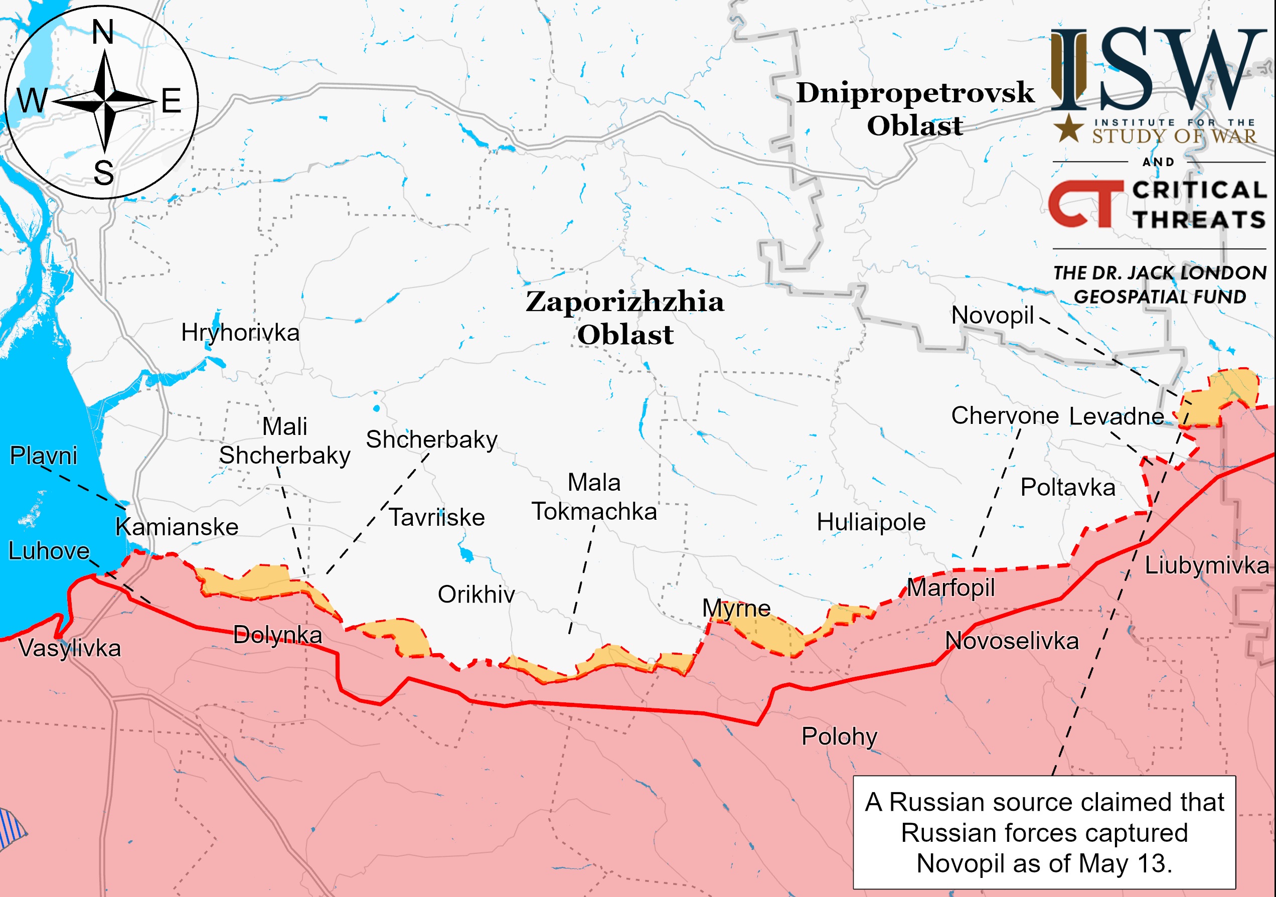 Фронт в Запорожской области 16 мая 2023