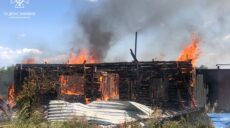 Суха трава та приватні будинки загорілися внаслідок обстрілу Вовчанська (фото)