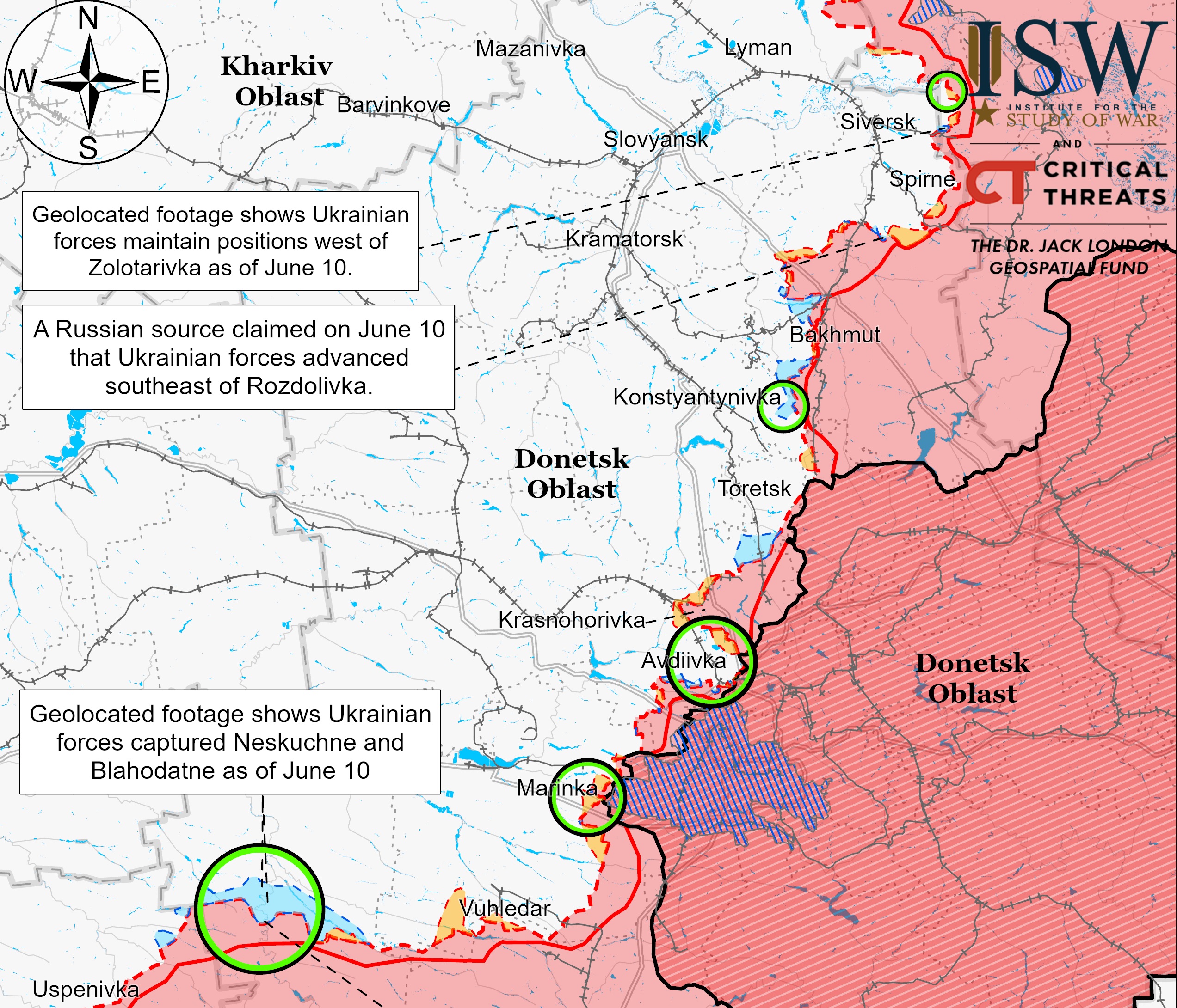 Донецкая область на карте ISW