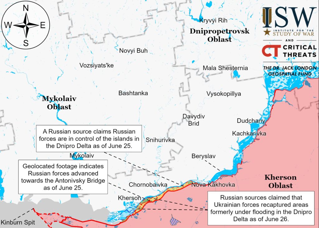 Українські сили утримують позиції на лівобережжі Херсонщини – ISW