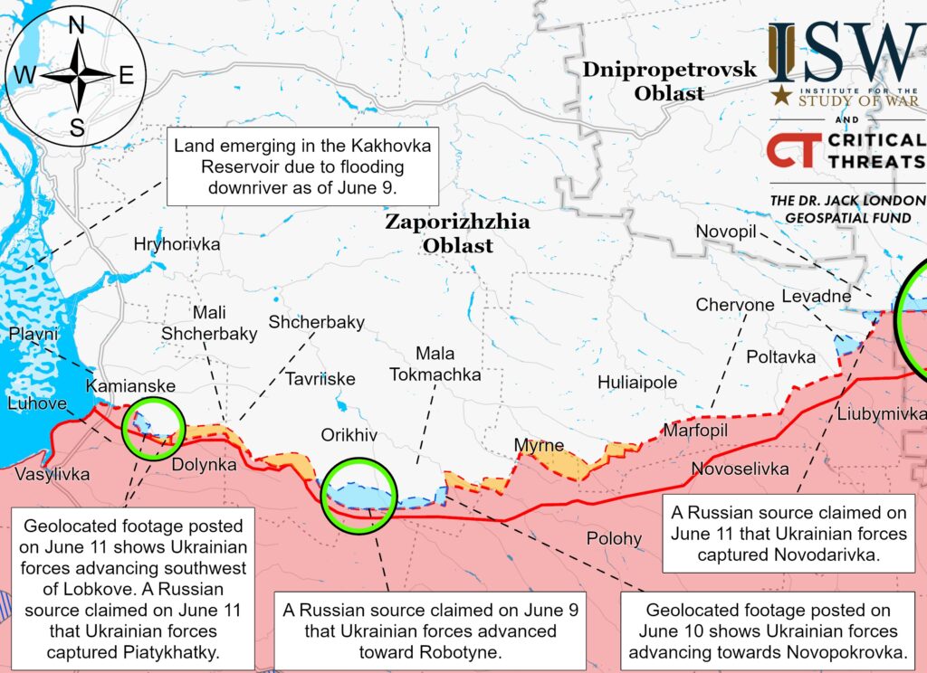 Украинские силы добились успехов в Запорожской и Донецкой областях — ISW