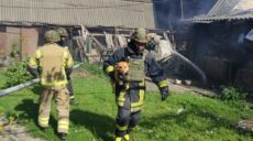 Обстріл села на Харківщині: бійці ДСНС врятували песика під час гасіння пожежі