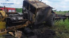 Підрив трактора на Харківщині: внаслідок вибуху сталася пожежа (фото)
