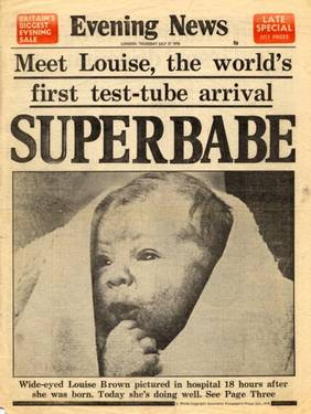 Первый ребенок из пробирки, рожденный в Великобритании
