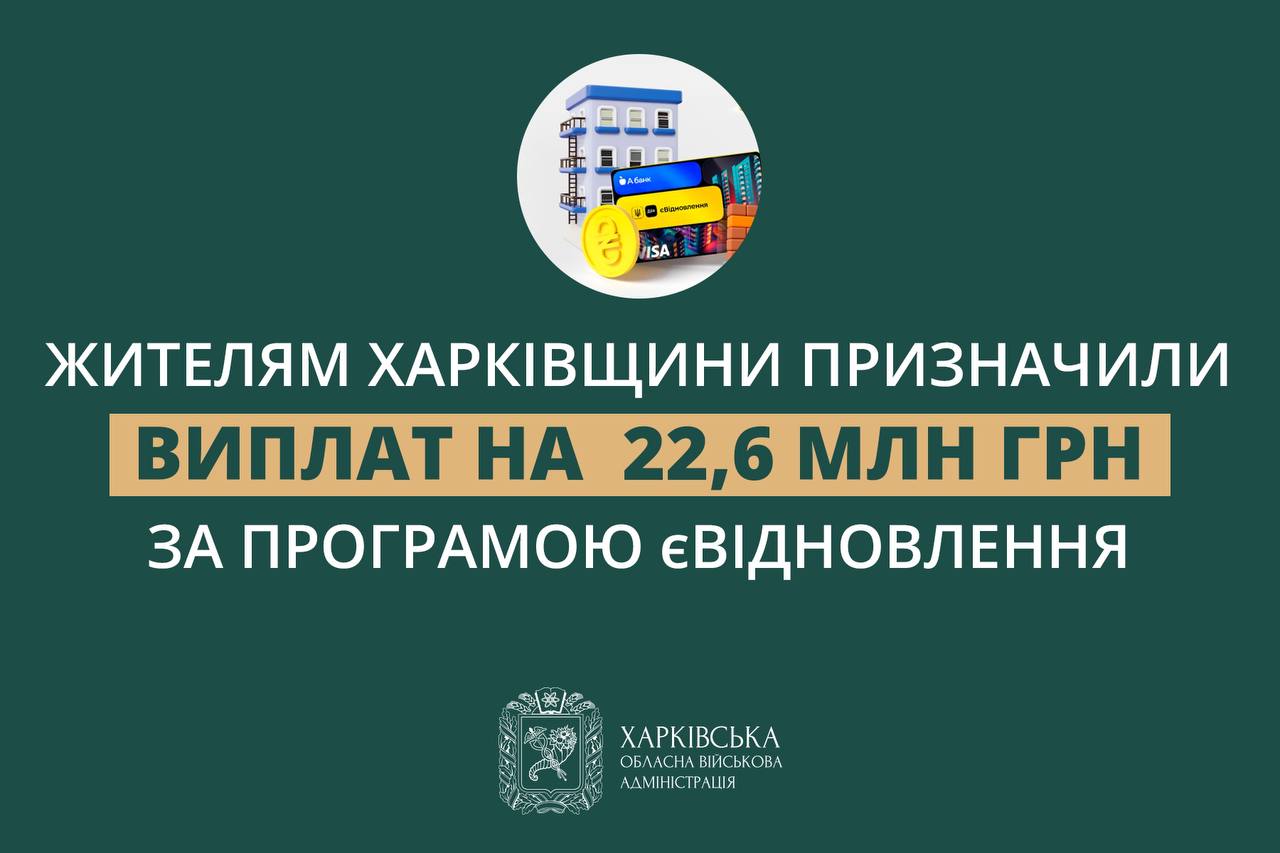 єВідновлення: мешканцям Харківщини виділили 22,6 млн грн на ремонт – Синєгубов