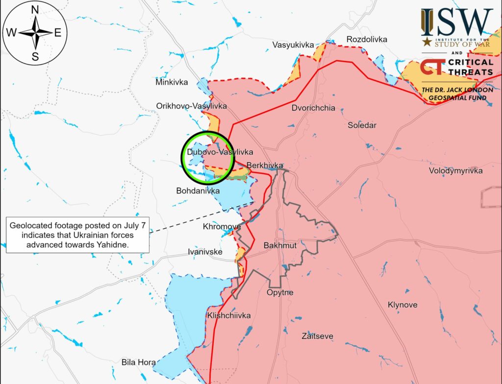 Контрнаступление ВСУ может реально угрожать удержанию Бахмута РФ — ISW