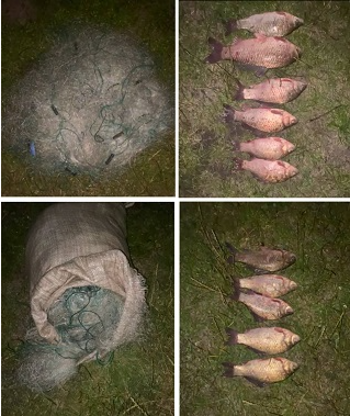 В Харькове двое браконьеров на рассвете сетками ловили рыбу