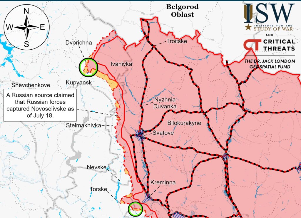 ISW: сили РФ навряд чи підуть у прорив на кордоні Харківщини та Луганщини