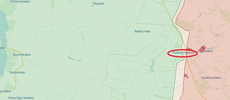 Новоселівське на карті DeepState