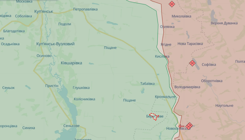 ВСУ успешно отбили вражеские атаки у Берестового на Купянщине — Генштаб