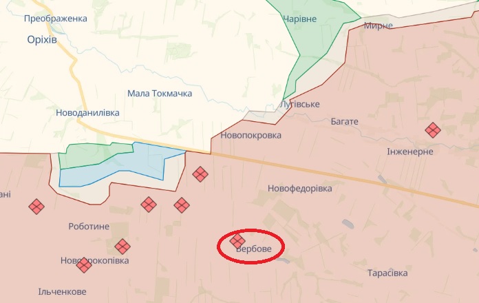 Село Вербове на карті