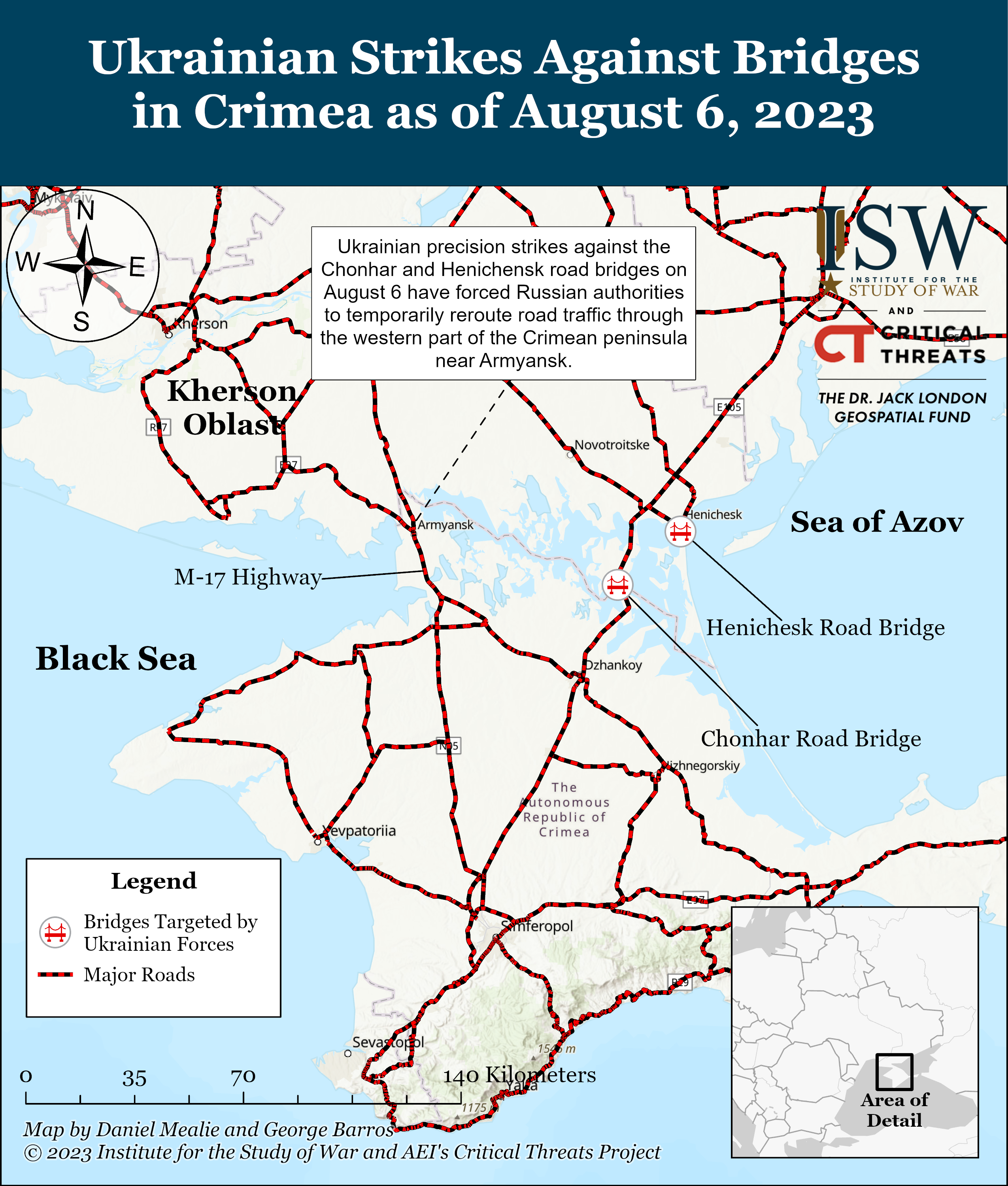 Карта логистики в районе Крыма от ISW