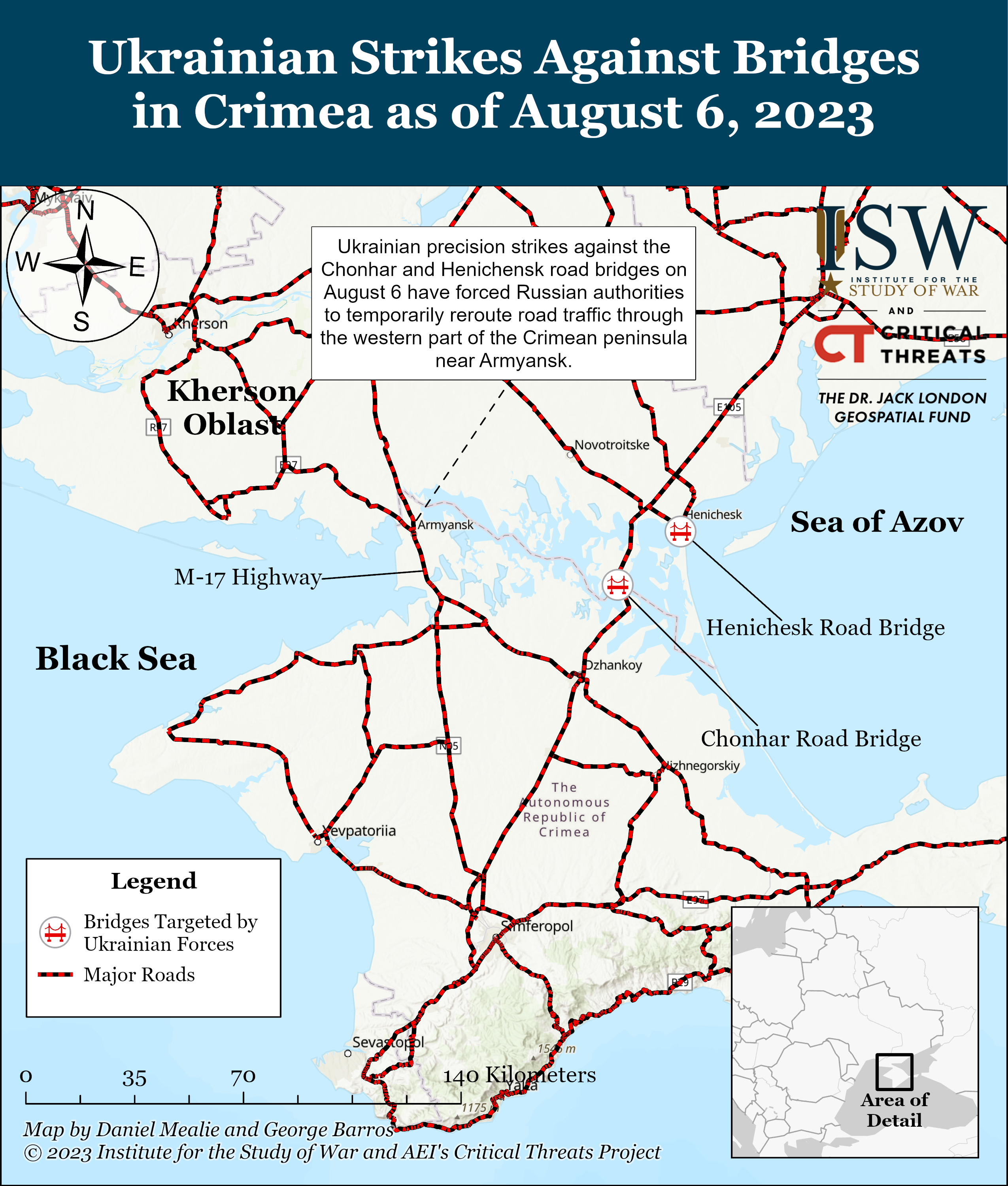 Карта логістики у районі Криму від ISW