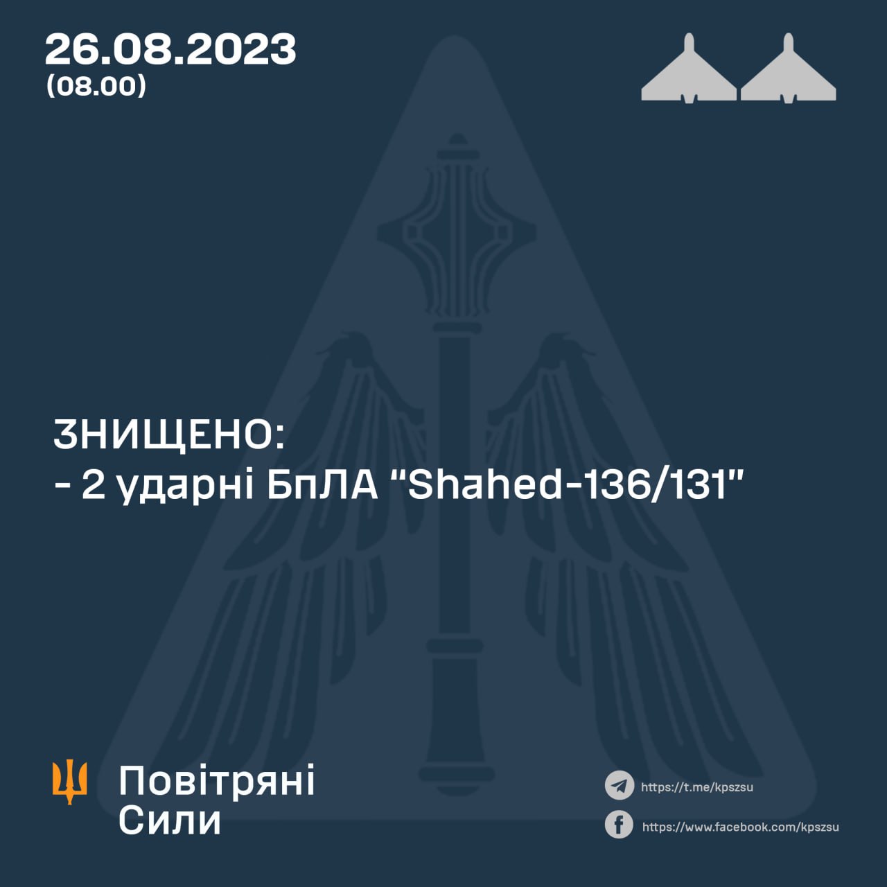 Над Харьковской областью ночью сбили два «шахеда»