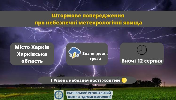 Дощі та грози: на Харківщині й вночі вируватиме негода – синоптики