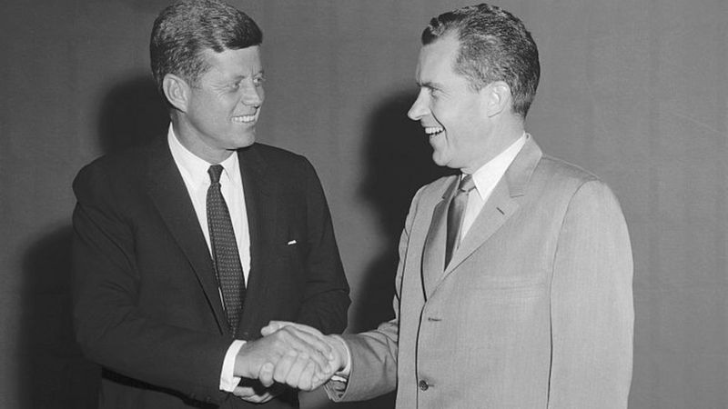 Кеннеди и Никсон перед дебатами