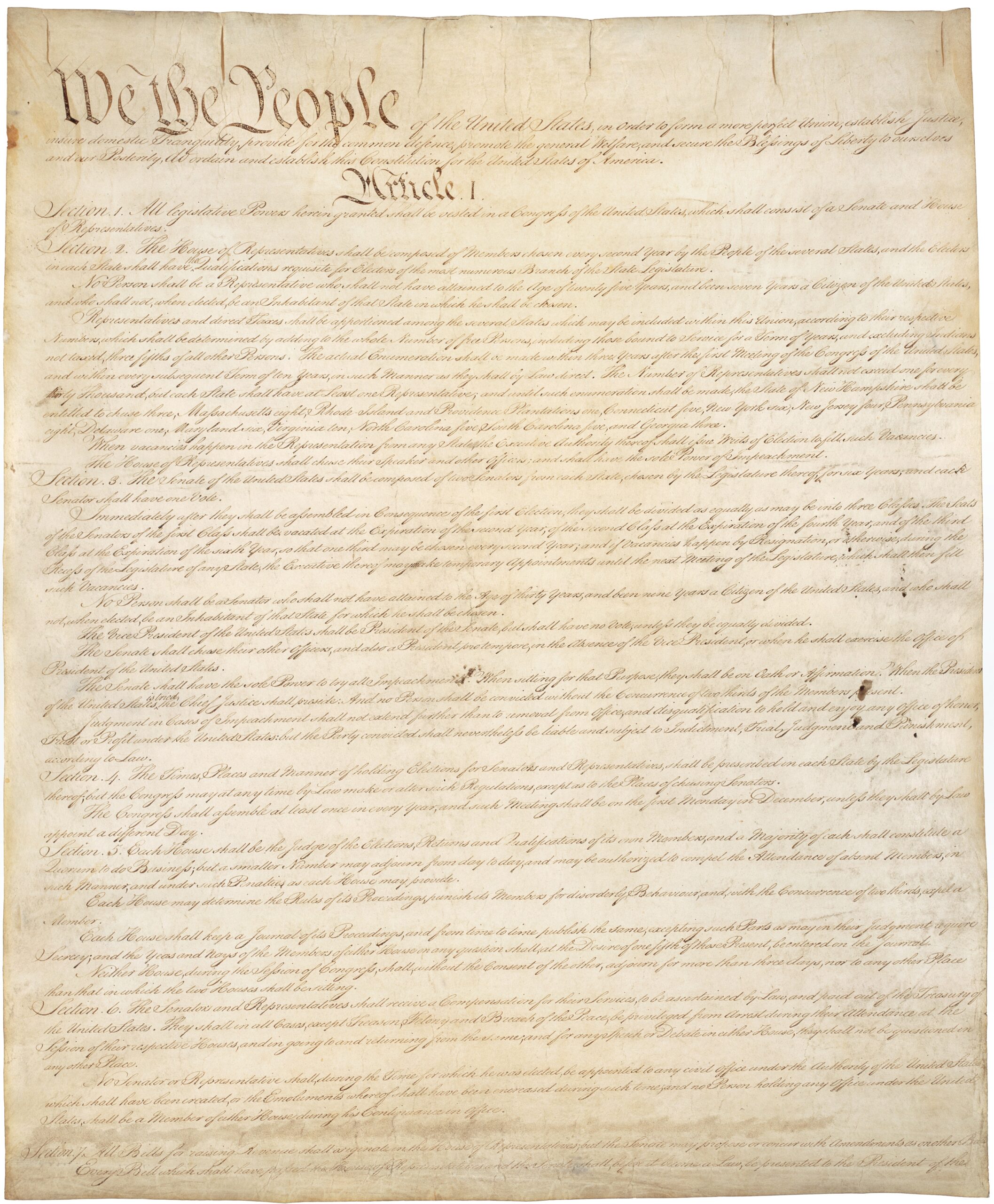 Оригинальный текст конституции США