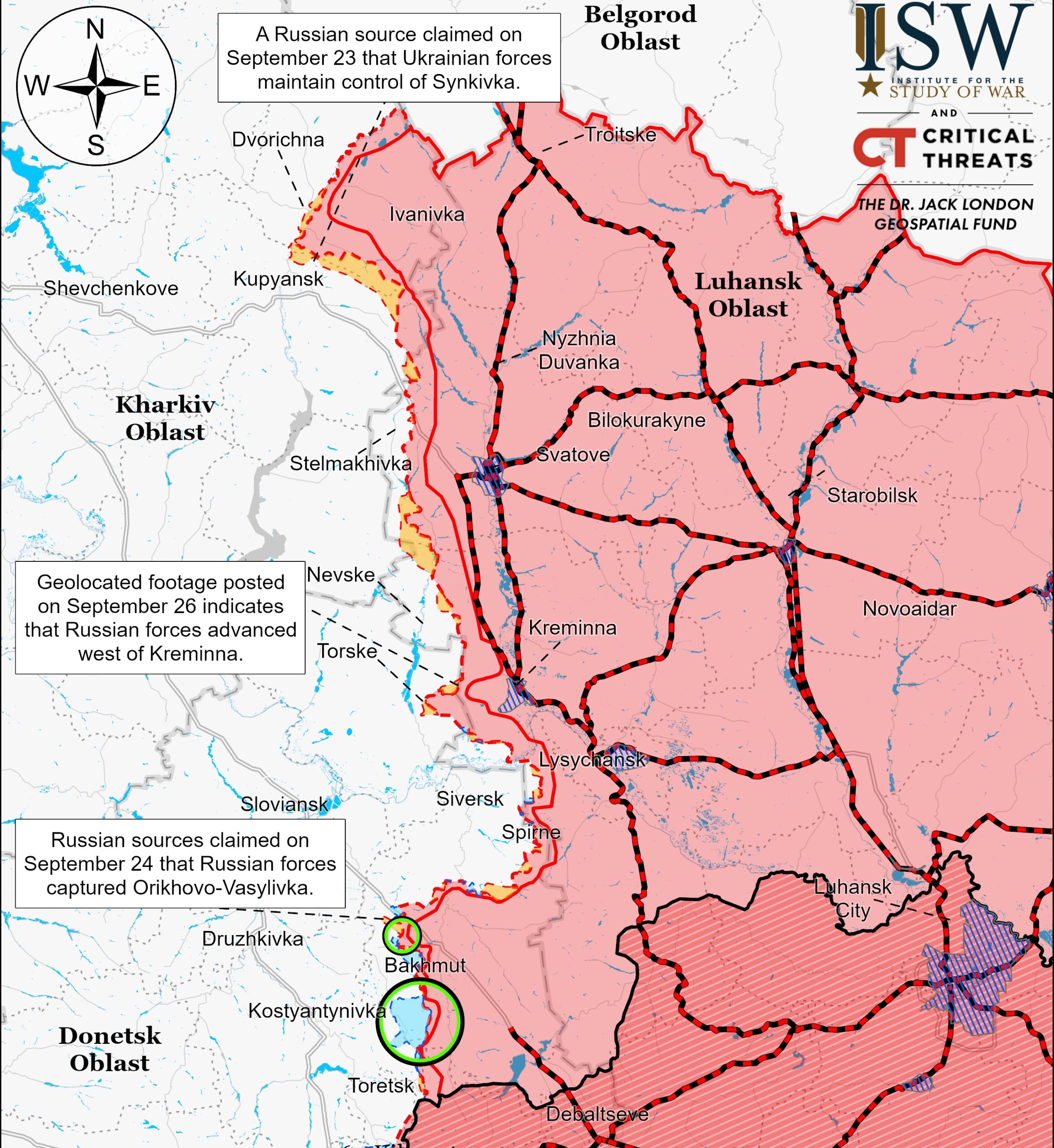 ISW - Куп'янськ та Луганська область 27 вересня