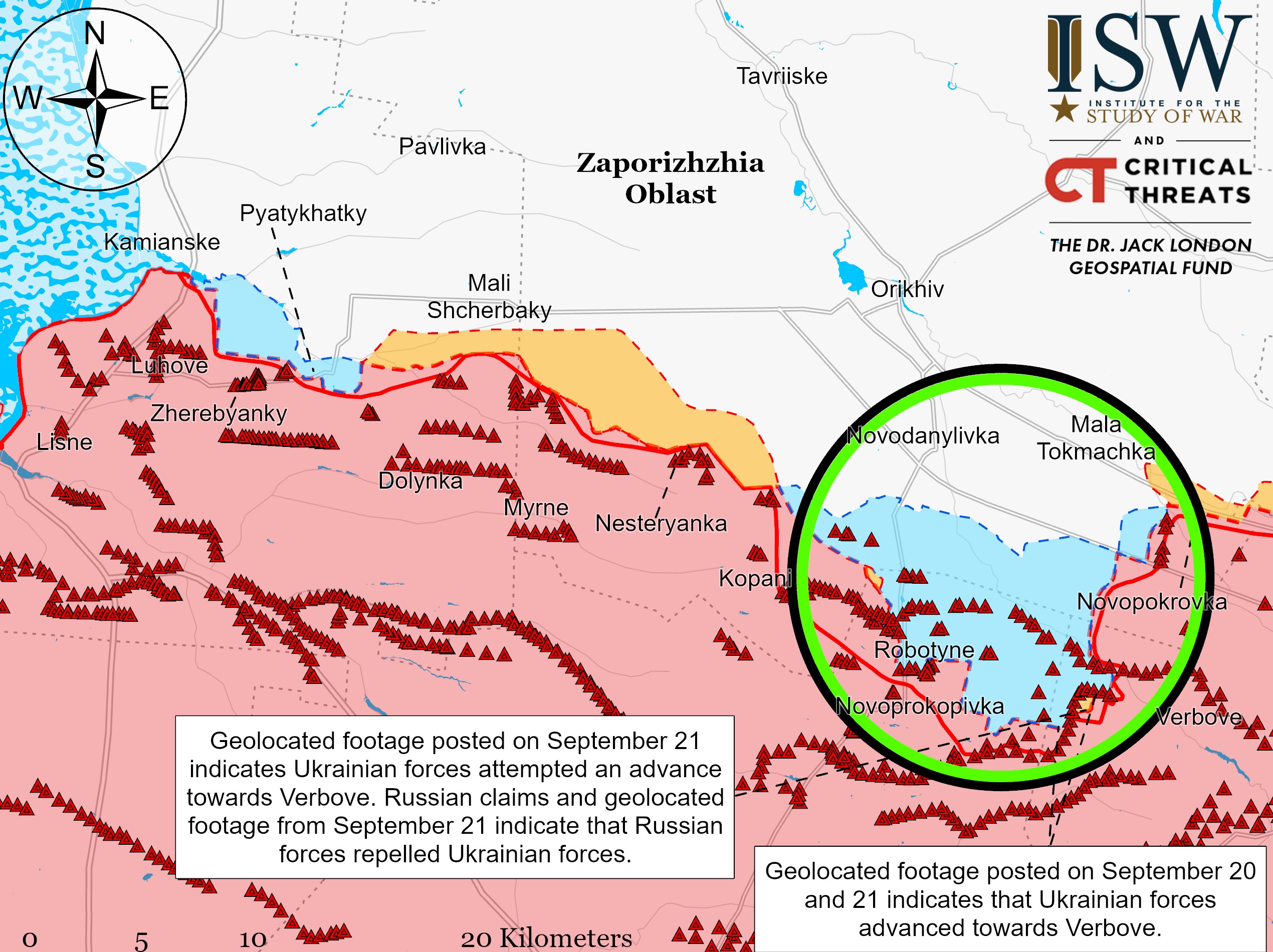 Работино - карта ISW, 22 сентября 2023