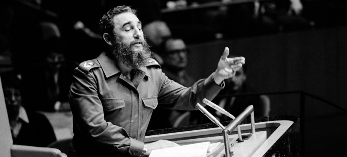 Фидель Кастро на трибуне ООН