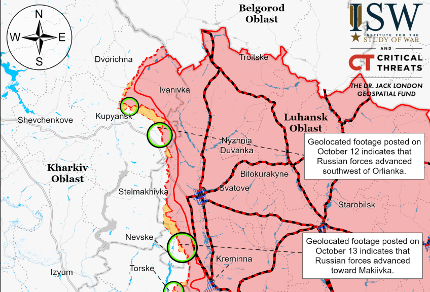 Російські військові незначно просунулися в бік Харківщини – ISW