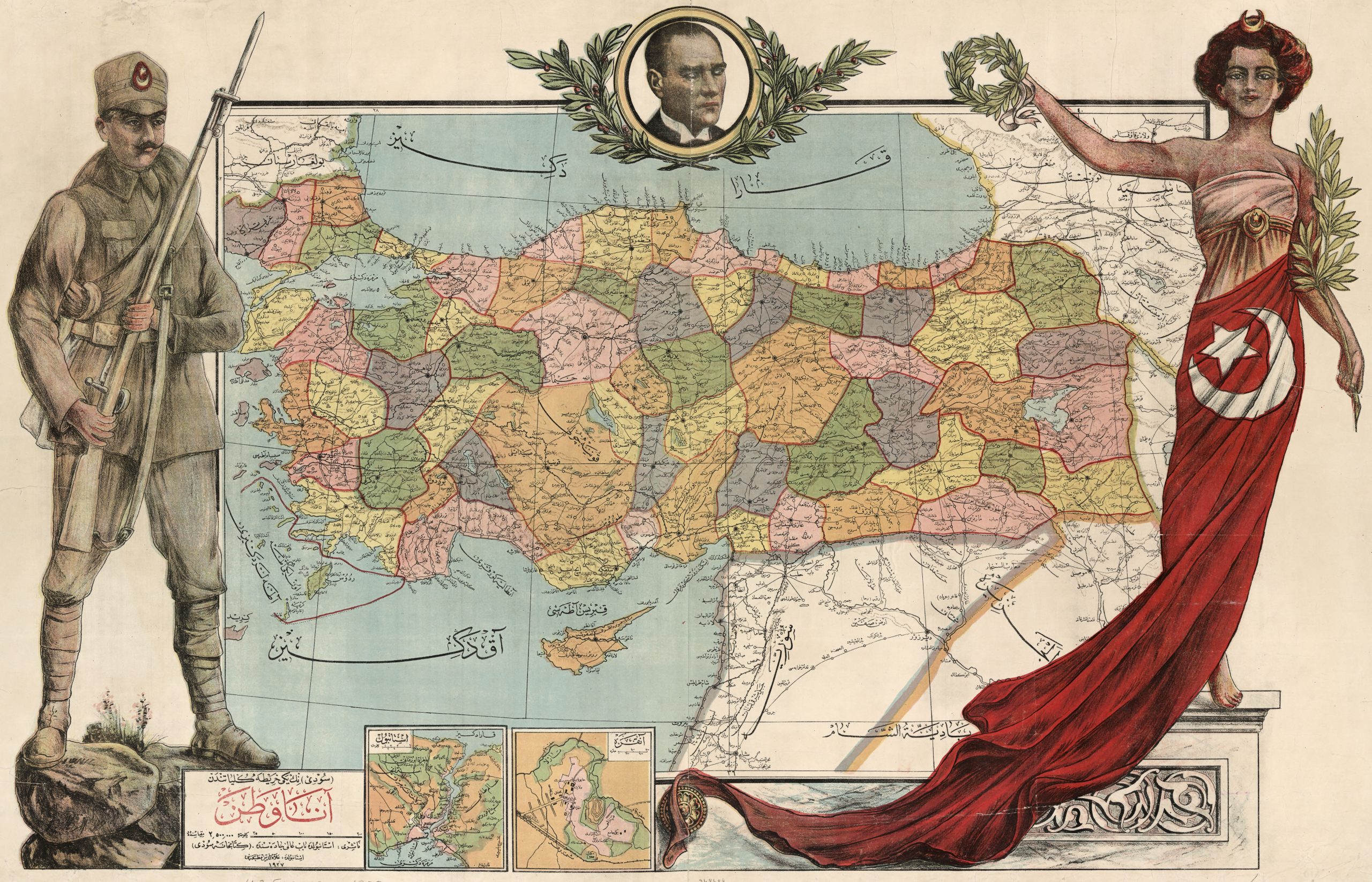 Карта Туреччини між двома світовими війнами