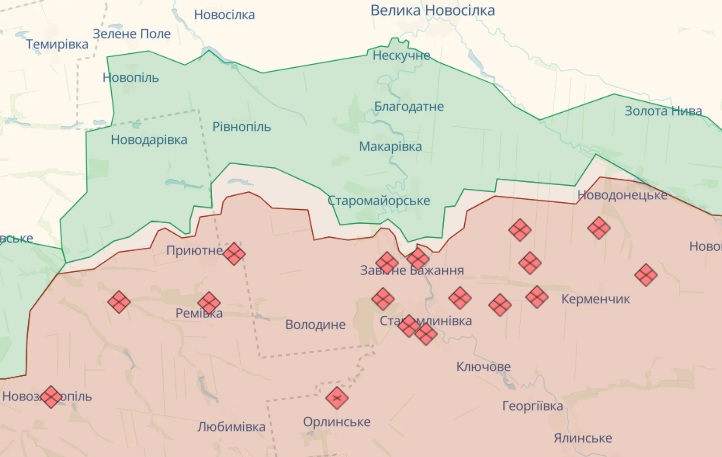Бердянское направление на карте DeepState 