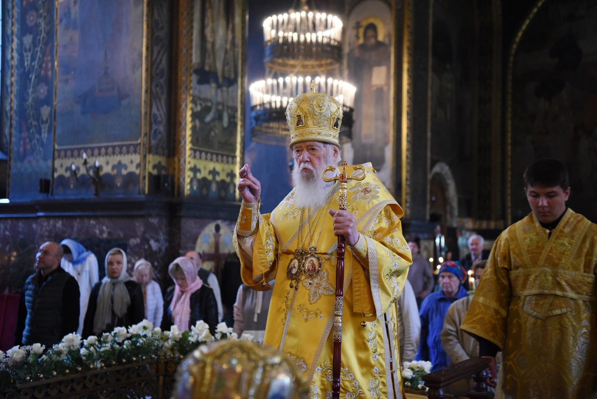 Патріарх Філарет на службі у Володимирському Соборі 2023 рік