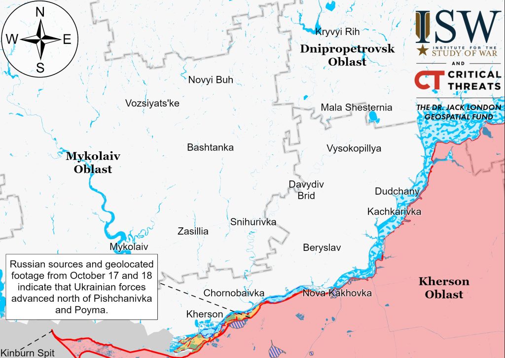 ЗСУ висадилися на лівому березі Дніпра навпроти Херсона – ISW