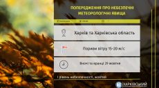 Сильные порывы западного ветра ожидают сегодня и завтра в Харьковской области