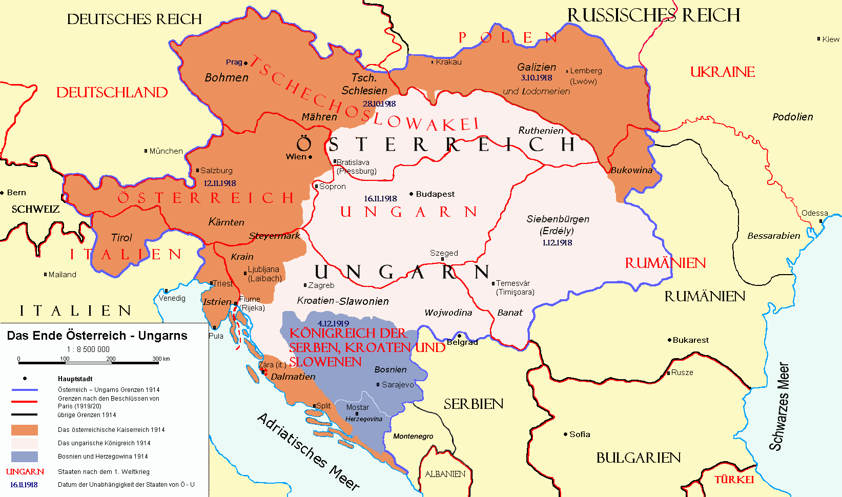 Розпад Австро-Угорської імперії після Першої світової війни