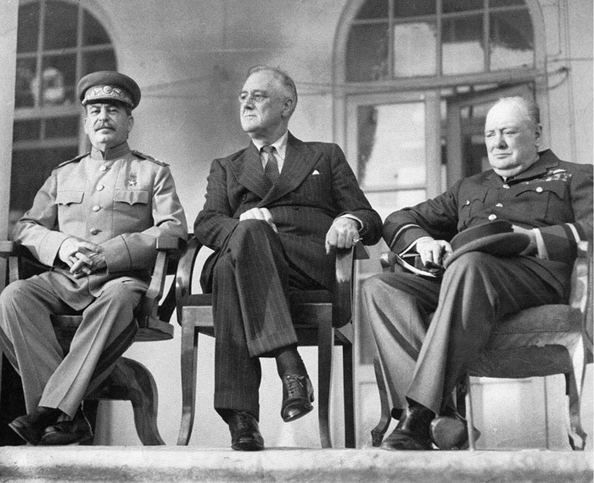Сталін, Рузвельт та Черчілль на Тегеранській конференції