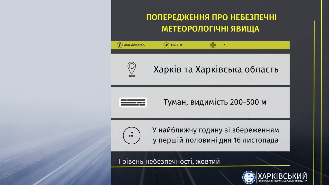 гидрометцентр - туман 16 ноября
