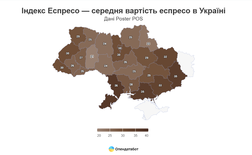 Чашка эспрессо в Харькове и области — одна из самых дорогих в Украине