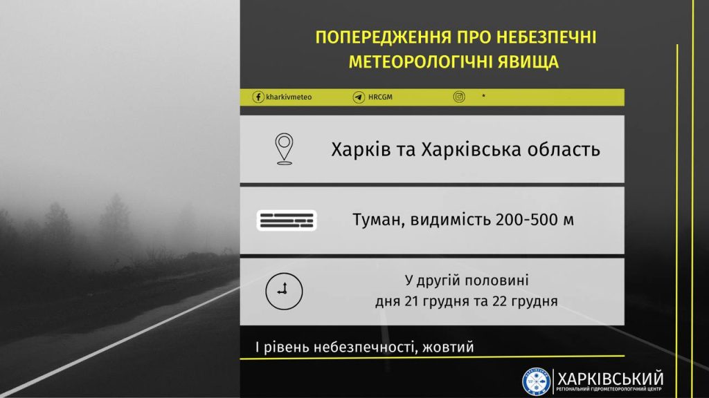 I уровень опасности объявили в Харькове и области: синоптики ожидают туман