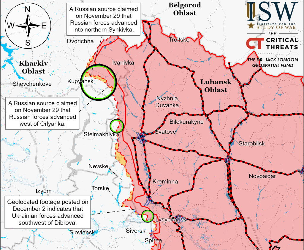 ISW: У ВСУ есть успехи на Купянско-Лиманском направлении, у военных РФ — нет