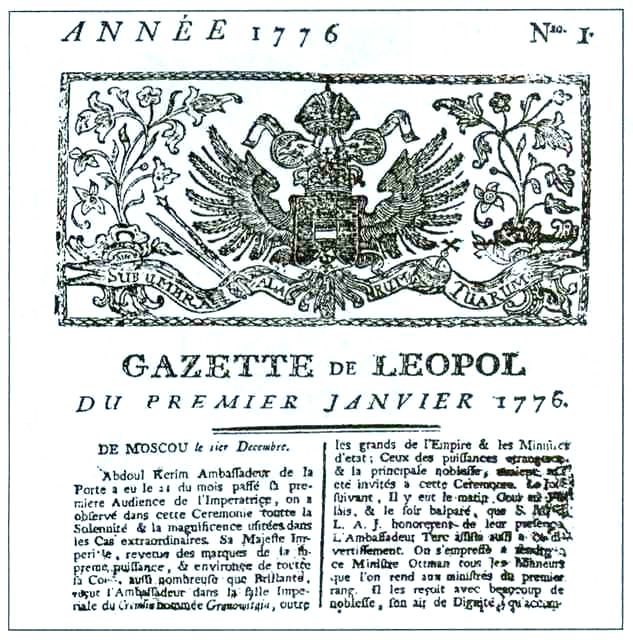 Перший номер Gazette de Leopol
