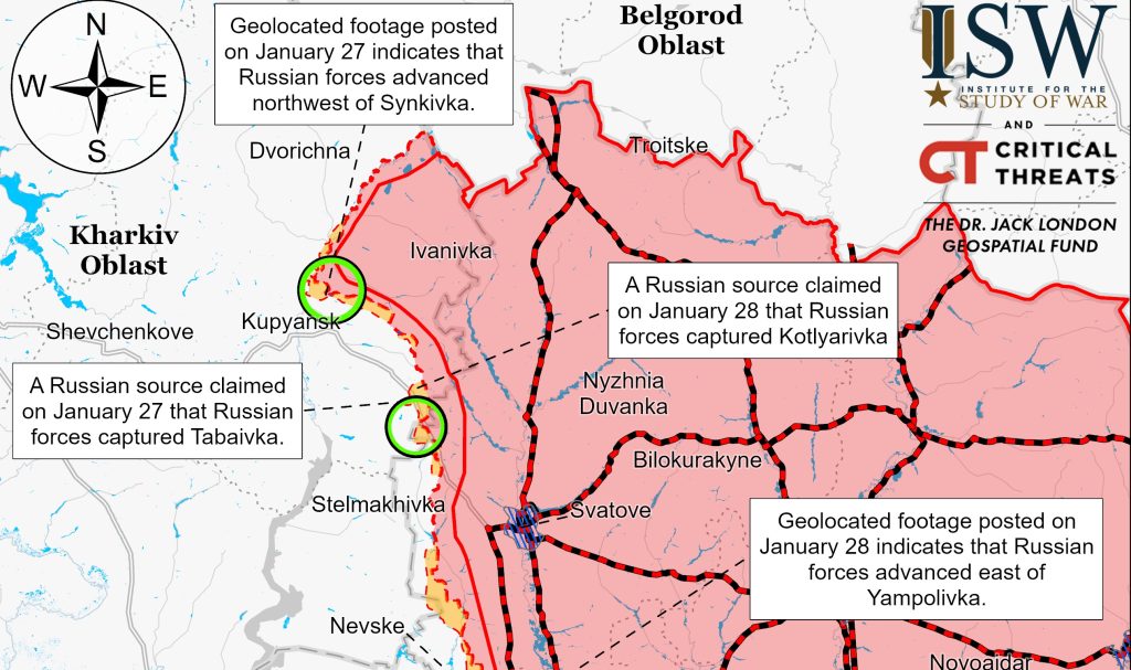 Российские войска добились успехов на критическом маршруте в Купянск — ISW