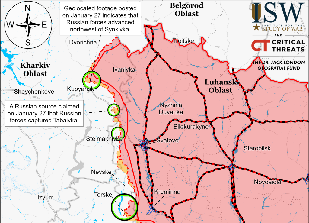 Заяви в РФ про нібито захоплення Табаївки на Харківщині оцінили в ISW