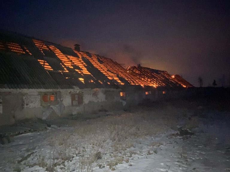 На Харківщині внаслідок обстрілу горить ферма, де було 70 свиней (фото)