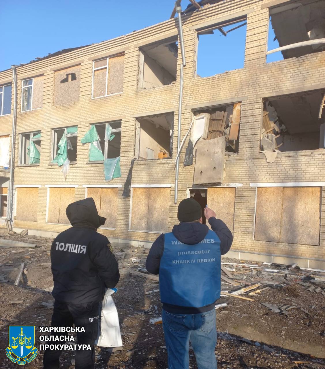 Последствия удара шахедов по школе в Богодуховском районе 27 февраля 2024 3