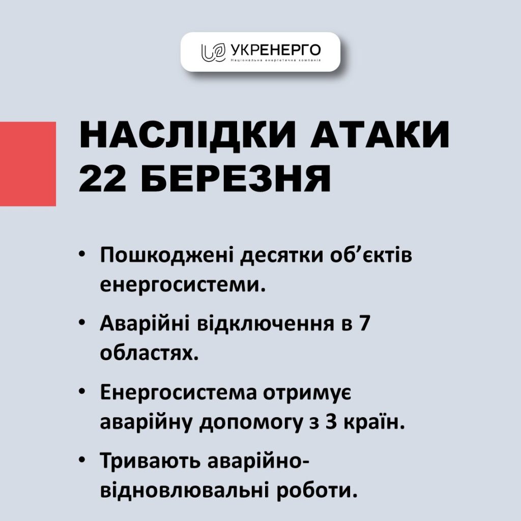 Аварийные отключения света действуют на Харьковщине – Укрэнерго