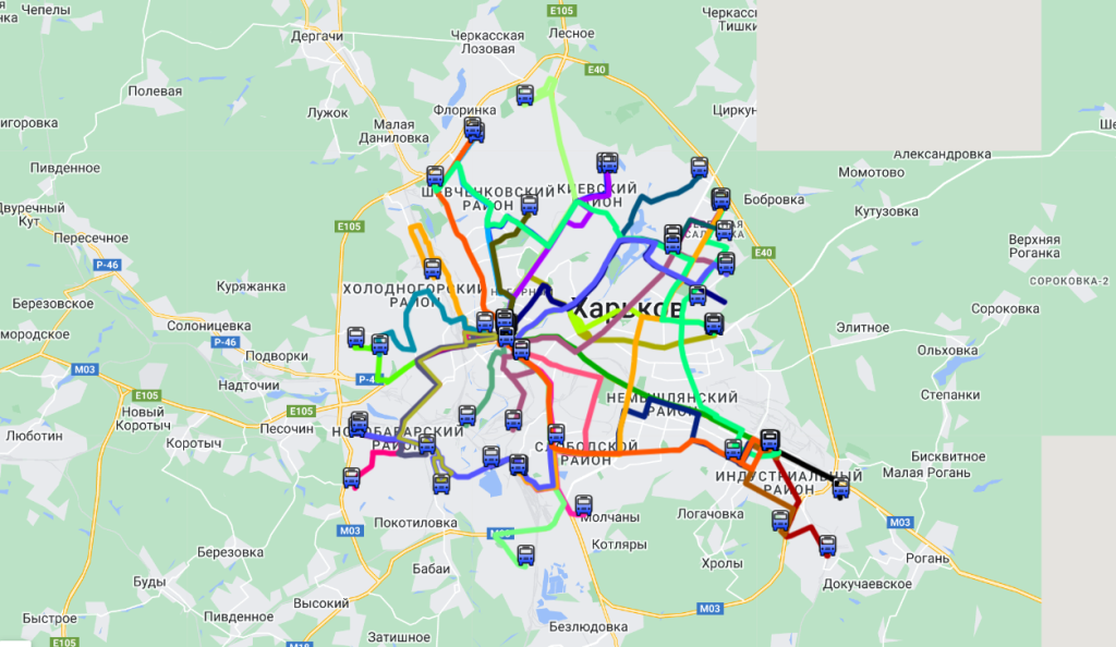 Как работает общественный транспорт в Харькове во время блэкаута: схема