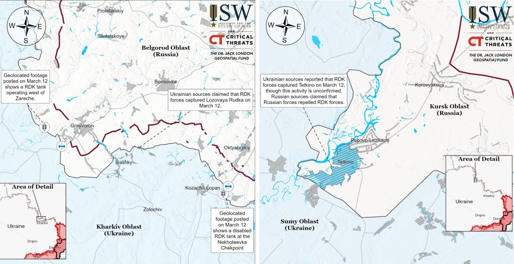Рейд добровольців у РФ: ISW показав, де на Харківщині перетинали кордон