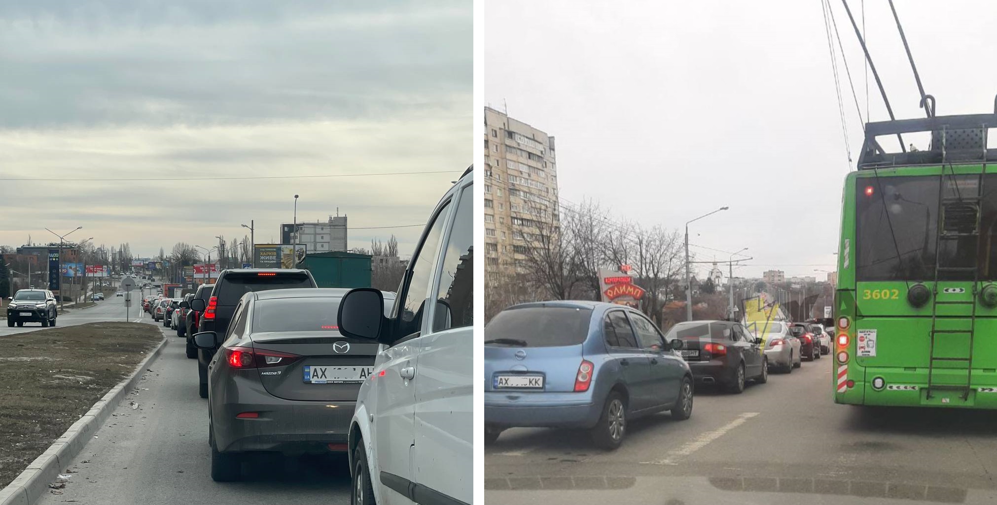 пробки в Харькове из-за учений