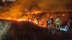 Масштабный пожар под Харьковом охватил 7 гектаров: огонь угрожал селу (видео)