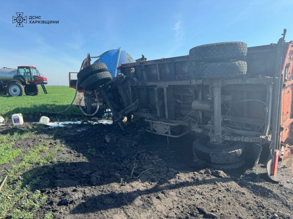 Два підриви на Харківщині: постраждала вантажівка, травмувався чоловік